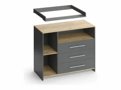 Vicco Cambiador antracita/roble dorado 113x53.1x93 oskar