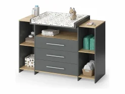 Sale Vicco Cambiador antracita/roble dorado 143.2x53.1x93 oskar Gris antracita