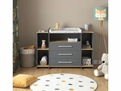 Sale Vicco Cambiador antracita/roble dorado 143.2x53.1x93 oskar Gris antracita