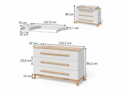 Outlet Cambiador /artesano 133.2x70x98 malia Mueble De Bebé