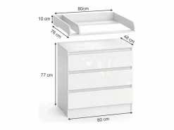 New Vicco Cambiador / alto brillo 80x76x87 emma Blanco