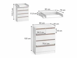 Vicco Cambiador /sonoma 80x76x110.2 emma