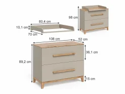 Vicco Cambiador cachemira/artesanal 108x70x98 malia