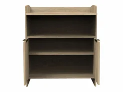 New Sauthon Cambiador de 2 puertas con tiradores y hornacina decorados en roble dorado Marru00f3n