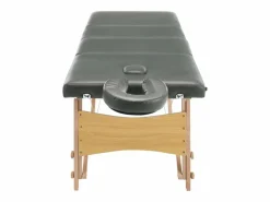 Discount Camilla de masaje de 4 secciones estructura de madera banco de masaje reposacabezas reposabrazos ajustable cama de masaje plegable portátil antracita 02_0001802 Camilla De Masaje