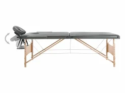Discount Helloshop26 Camilla de masaje de 2 zonas estructura de madera 186 x 68 cm gris antracita 02_0001800 Marru00f3n