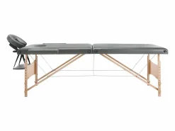 Discount Helloshop26 Camilla de masaje de 2 zonas estructura de madera 186 x 68 cm gris antracita 02_0001800 Marru00f3n