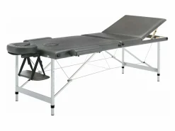 Sale Camilla de masaje de 3 zonas estructura de aluminio banco de masaje reposacabezas reposabrazos ajustable cama de masaje plegable portátil antracita 02_0001798 Camilla De Masaje
