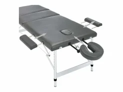 Sale Camilla de masaje de 3 zonas estructura de aluminio banco de masaje reposacabezas reposabrazos ajustable cama de masaje plegable portátil antracita 02_0001798 Camilla De Masaje