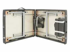 Sale Camilla de masaje de 3 zonas estructura de aluminio banco de masaje reposacabezas reposabrazos ajustable cama de masaje plegable portátil antracita 02_0001798 Camilla De Masaje