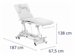 Sale Helloshop26 Camilla de masaje eléctrica profesional camilla de masaje camilla de fisioterapia 2 motores 200 kg color 14_0007753 Blanco