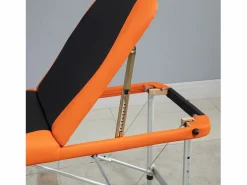 Outlet Camilla de masaje plegable negro y naranja 185x60x82 cm Camilla De Masaje