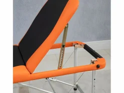 Outlet Camilla de masaje plegable negro y naranja 185x60x82 cm Camilla De Masaje