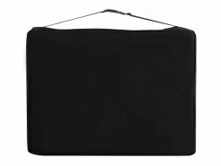 Hot Helloshop26 Camilla de masaje plegable 3 secciones acero inoxidable negro y beige 02_0001821 Negro / Beige