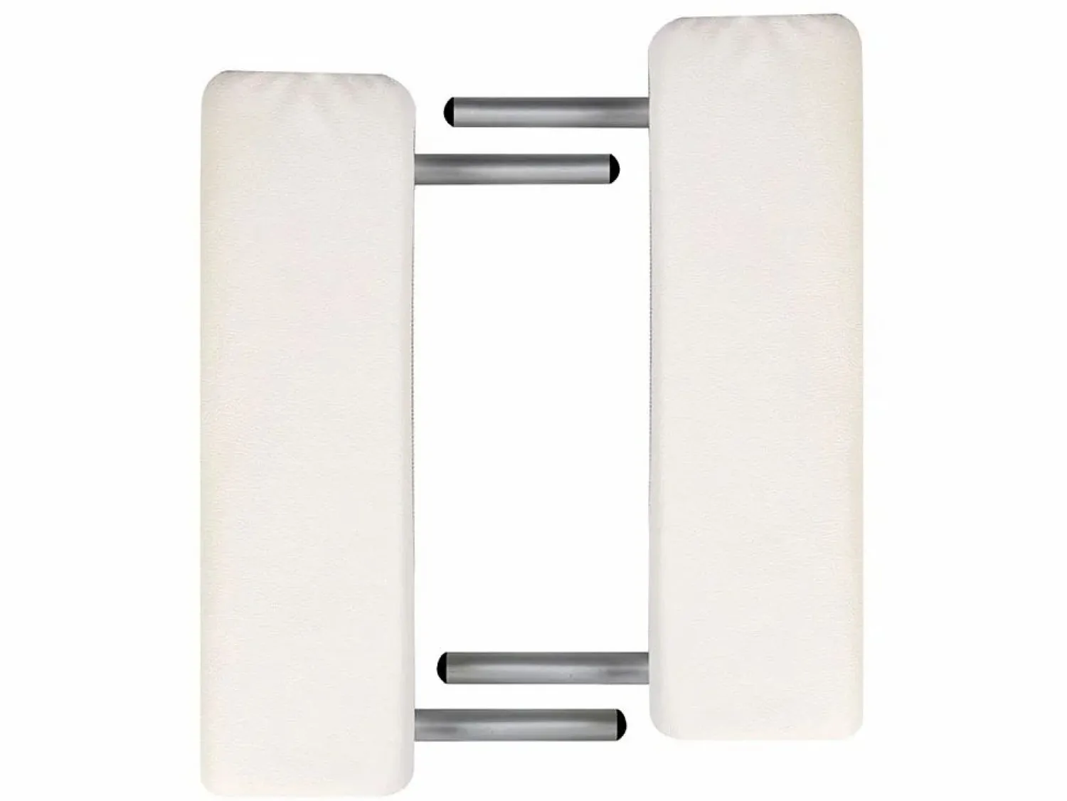 Best Helloshop26 Camilla de masaje plegable blanca 2 secciones estructura de acero inoxidable color crema 02_0001875 Blanco