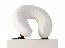 Best Helloshop26 Camilla de masaje plegable blanca 2 secciones estructura de acero inoxidable color crema 02_0001875 Blanco