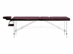 Outlet Camilla de masaje plegable camilla de masaje banco sofá portátil terapia cosmética profesional Shiatsu Reiki 3 zonas aluminio morado 02_0001829 Camilla De Masaje