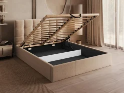 Vente-unique Canapé abatible 160 x 200 cm de terciopelo color - MIRDAL