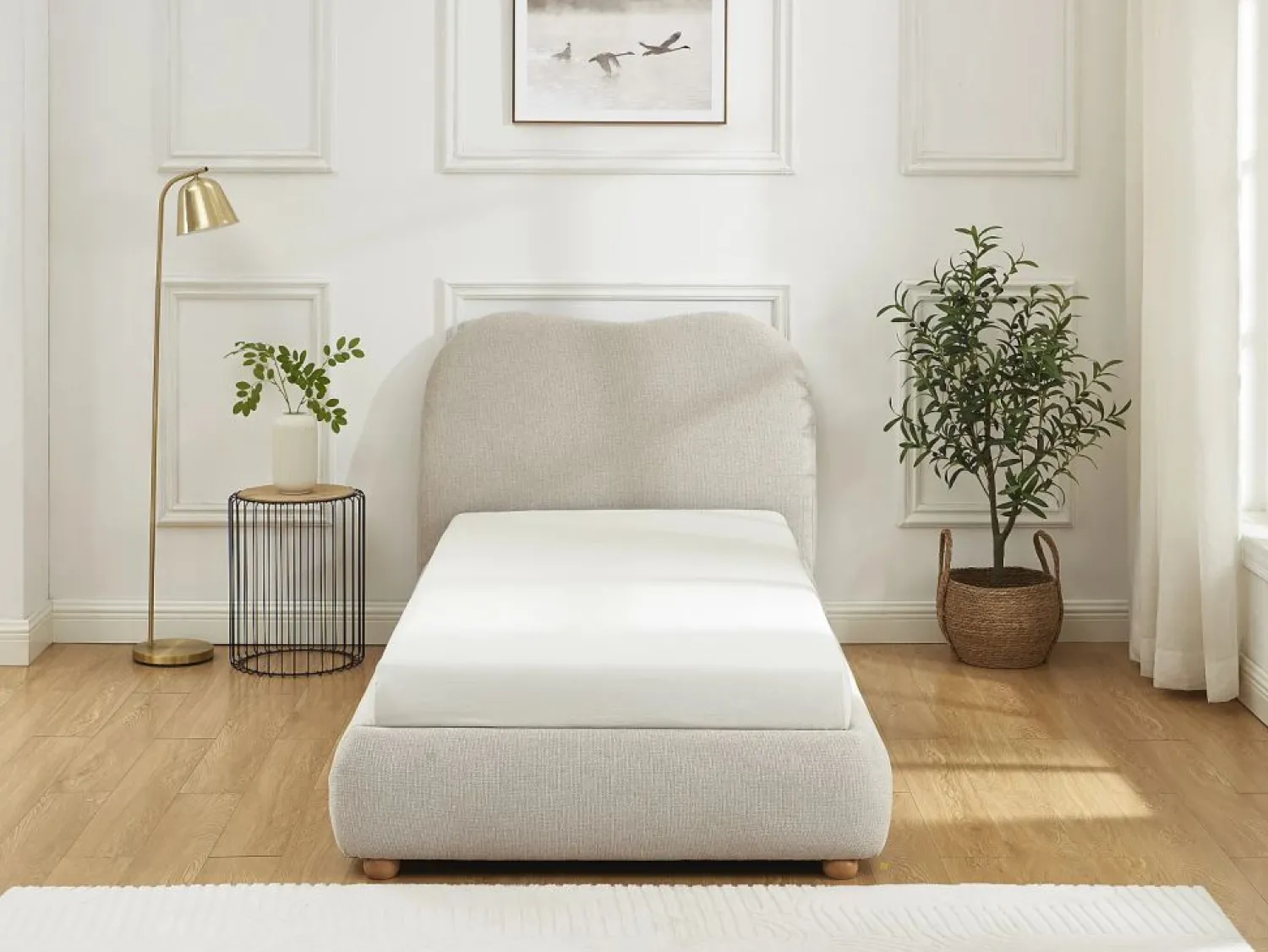 Clearance Canapé abatible 90 x 190 cm de tela color + colchón - VANARI Cama Con Canapé|Cama Con Almacenaje