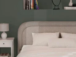 Hot Canapé abatible 140 x 190 cm de tela bouclette - FIREZA II Cama Con Canapé