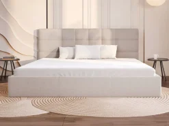 Clearance Canapé abatible 200 x 200 cm de tela + colchón - ELIAVA de Pascal Morabito Cama Con Canapé|Cama Con Almacenaje