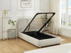 Hot Vente-unique Canapé abatible 90 x 190 cm de tela color - VANARI Beige