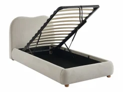 Hot Vente-unique Canapé abatible 90 x 190 cm de tela color - VANARI Beige