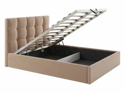 Discount Vente-unique Canapé abatible 140 x 190 cm de terciopelo en color - MIRDAL Beige