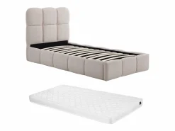 Discount Canapé abatible 90 x 190 cm de tejido texturizado color + colchón - DILUDO Cama Con Almacenaje|Cama Adulto
