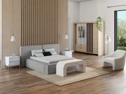 Vente-unique Canapé abatible 180 x 200 cm de pana + colchón - TIMANO