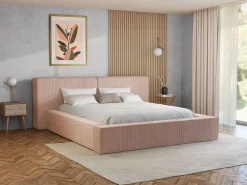 Discount Canapé abatible 180 x 200 cm de pana + colchón - TIMANO Cama Terciopelo