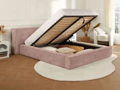 Outlet Vente-unique Canapé abatible 180 x 200 cm de pana - TIMANO Rosa