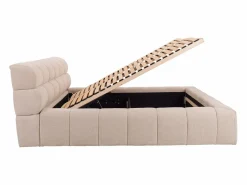 Vente-unique Canapé abatible 160 x 200 cm de tela color - FORVIK
