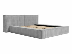 Best Vente-unique Canapé abatible 140 x 190 cm en terciopelo grueso acanalado - TIMANO de Pascal Morabito Gris claro