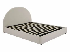 Online Vente-unique Canapé abatible de 160 x 200 cm de tela rizada color - LIRIMO Crema