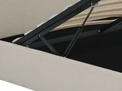 Online Vente-unique Canapé abatible de 160 x 200 cm de tela rizada color - LIRIMO Crema