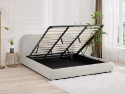 Discount Canapé abatible de 180 x 200 cm de tela color + colchón - VANARI Cama Con Canapé|Cama Con Almacenaje