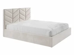Discount Canapé abatible de 160 x 200 cm de tela texturizada + colchón - JUSTANI Cama Con Canapé|Cama Con Almacenaje