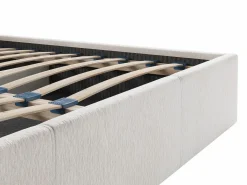 Discount Canapé abatible de 160 x 200 cm de tela texturizada + colchón - JUSTANI Cama Con Canapé|Cama Con Almacenaje