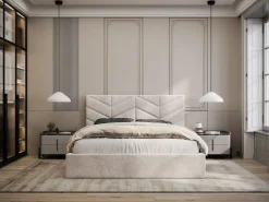 Clearance Canapé abatible de 160 x 200 cm de tela texturizada - JUSTANI Cama Con Canapé|Cama Con Almacenaje