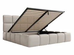 New Vente-unique Canapé abatible de 140 x 190 cm de tela efecto cuero - DAMADO de Pascal Morabito Beige