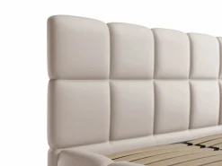 New Vente-unique Canapé abatible de 140 x 190 cm de tela efecto cuero - DAMADO de Pascal Morabito Beige