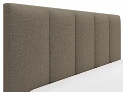 Online Canapé abatible de 160 x 200 cm con cabecero con costuras verticales tela taupe + colchón - KILACLO Cama Con Canapé|Cama Con Almacenaje