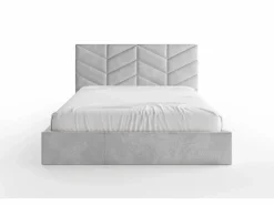 Clearance Vente-unique Canapé abatible de 180 x 200 cm de tela texturizada + colchón - JUSTANI Gris