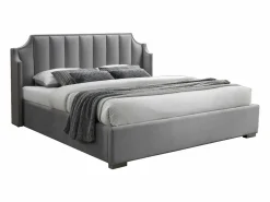 Discount Canapé abatible de 160 x 200 cm con cabecero curvado de terciopelo + colchón - TEOMIS Cama Terciopelo|Cama Con Canapé