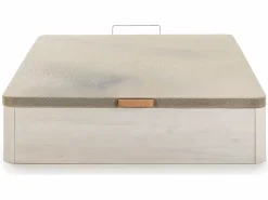 VS Venta-stock Canapé Abatible Petra 135x190 cm Blanco Nordic de Gran Capacidad