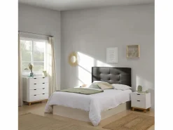 VS Venta-stock Canapé Abatible Petra 135x190 cm Blanco Nordic de Gran Capacidad