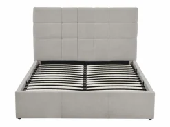 Online Vente-unique Canapé abatible queen size 160 x 200 en tela gris + colchón - HOPEYA de Pascal Morabito Gris claro