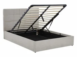 Online Vente-unique Canapé abatible queen size 160 x 200 en tela gris + colchón - HOPEYA de Pascal Morabito Gris claro
