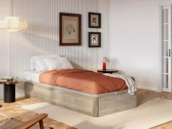 Outlet Canapé abatible90 x 200 cm - Natural claro - HESTIA de YSMÉE Somier Con Canapé